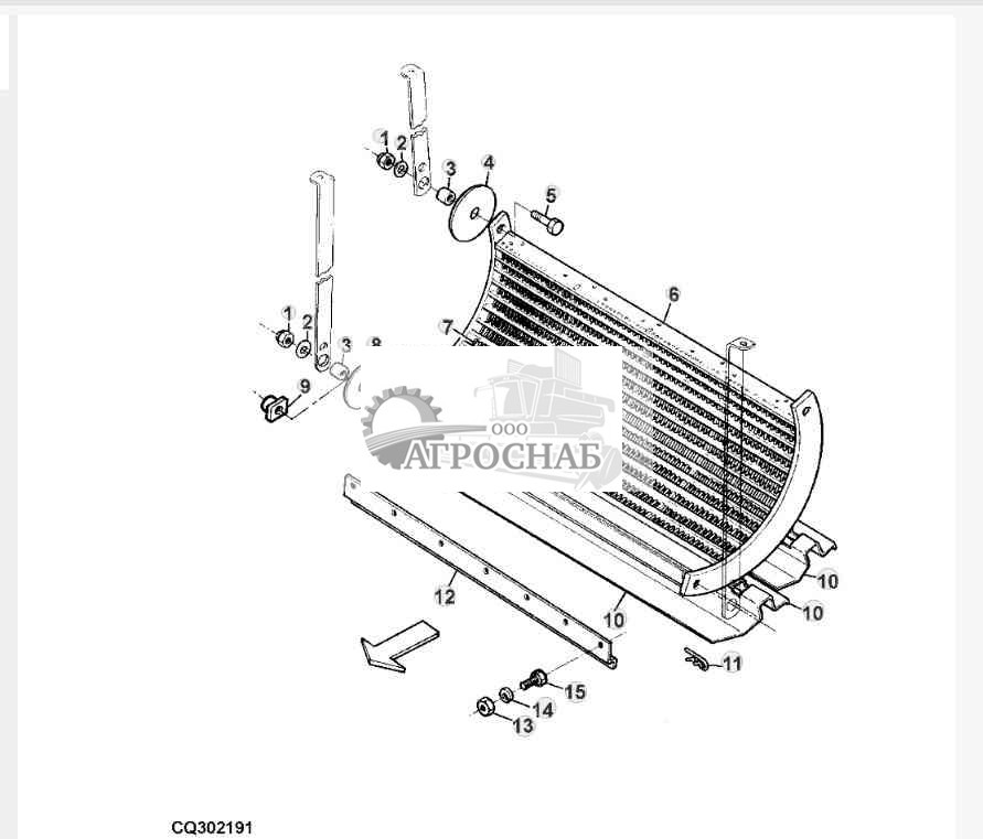 Подбарабанье бильной молотилки 